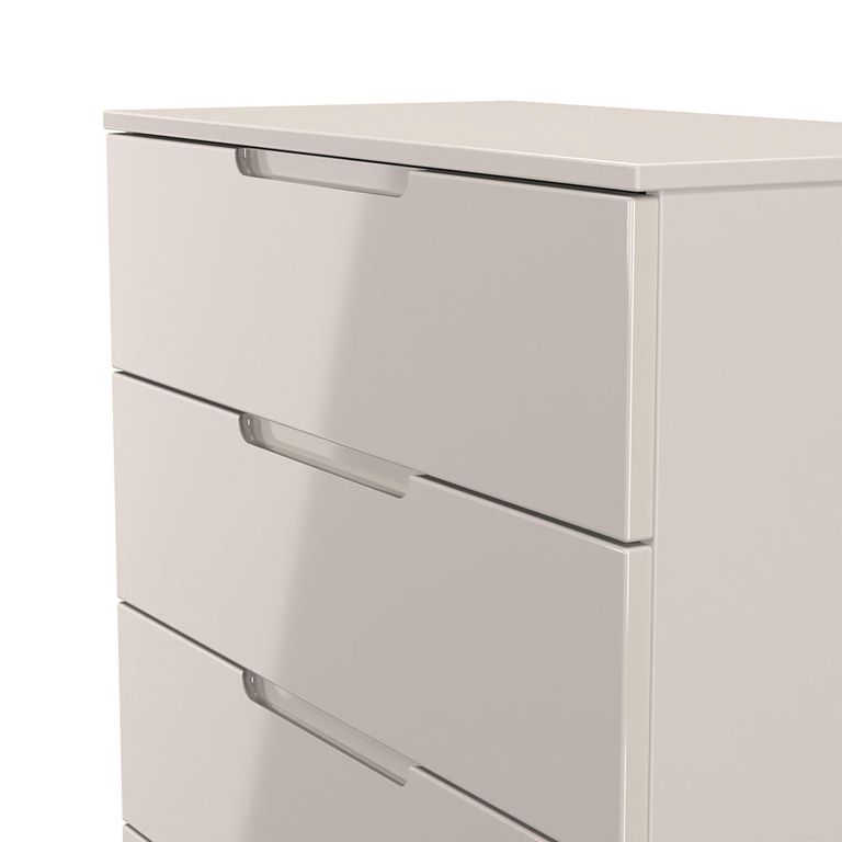 Milan Cashmere Gloss 5 Drawer Chest