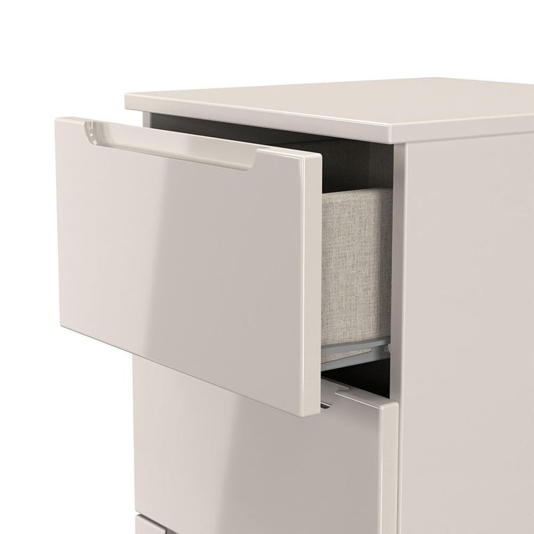 Milan Cashmere Gloss 5 Drawer Narrow Chest