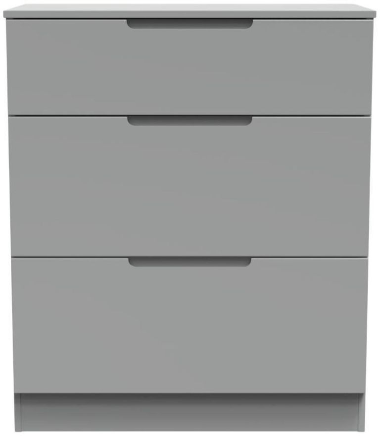 Milan Grey 3 Drawer Deep Chest