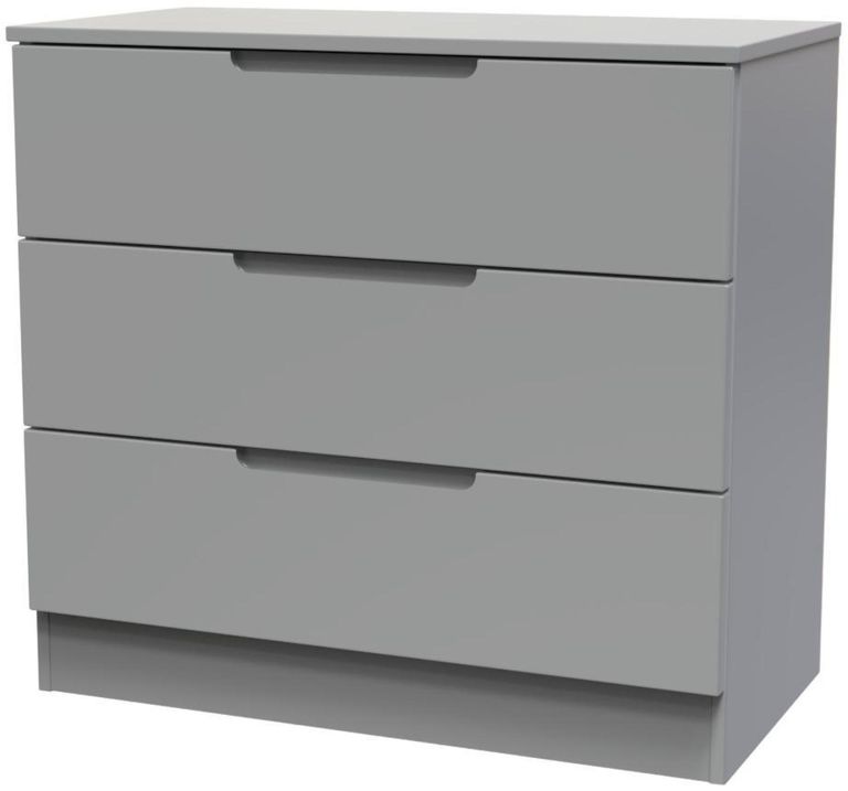 Milan Grey 3 Drawer Small Chest