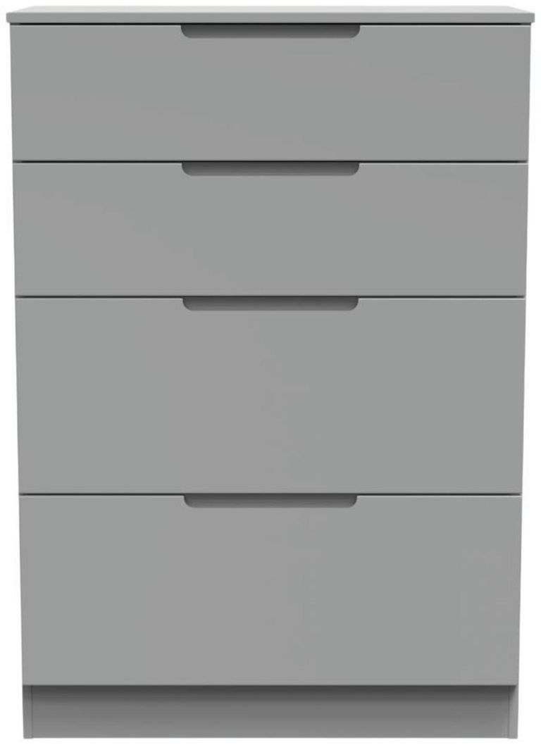 Milan Grey 4 Drawer Deep Chest