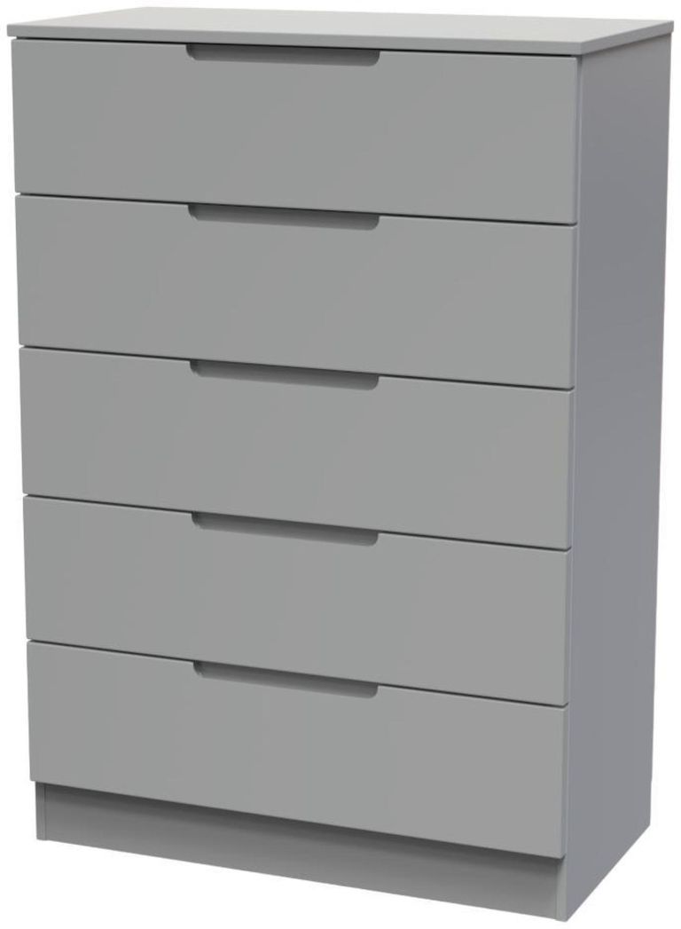 Milan Grey 5 Drawer Chest