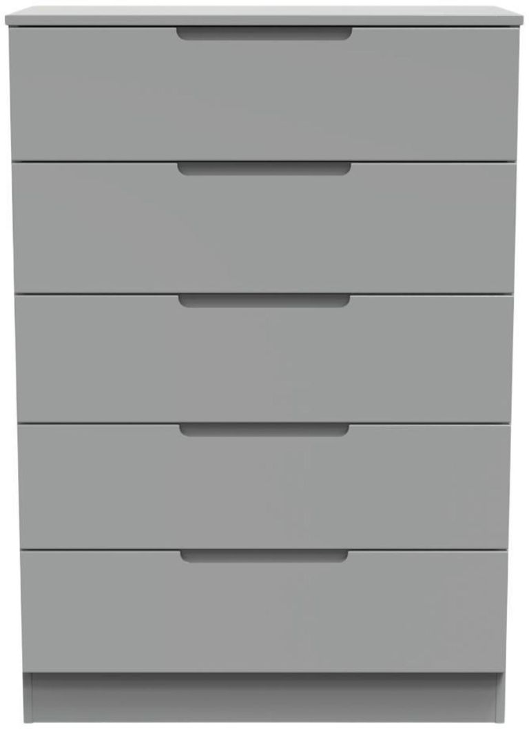 Milan Grey 5 Drawer Chest