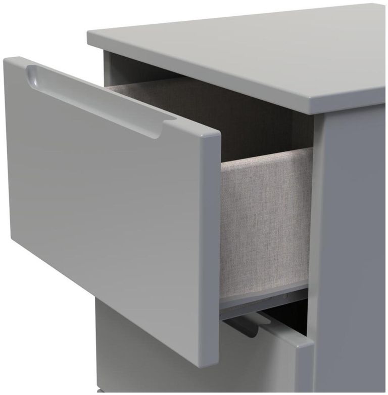 Milan Grey 5 Drawer Narrow Chest