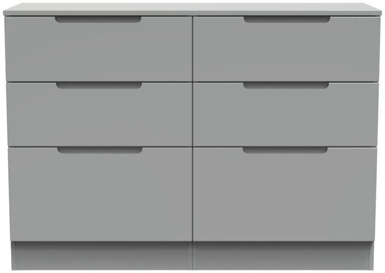 Milan Grey 6 Drawer Midi Chest
