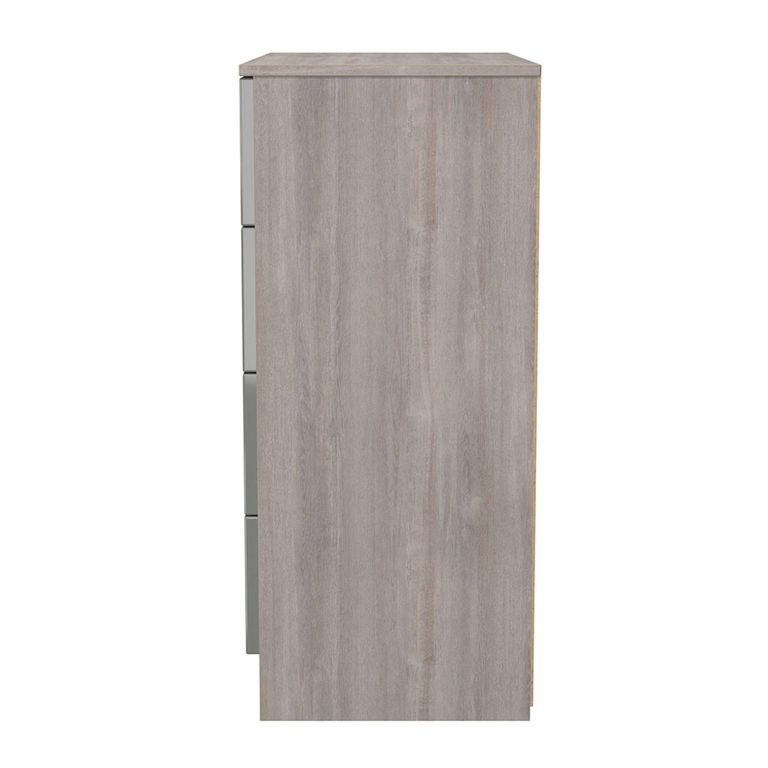 Milan Grey Gloss and Grey Oak 4 Drawer Chest