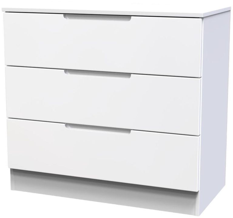Milan White Gloss 3 Drawer Small Chest