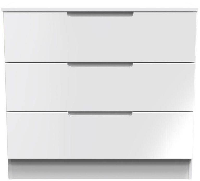 Milan White Gloss 3 Drawer Small Chest