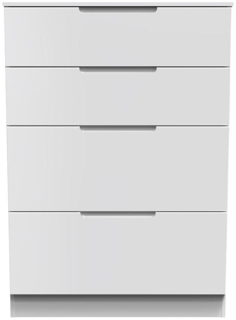 Milan White Gloss 4 Drawer Deep Chest