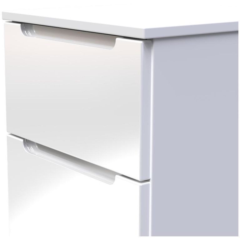 Milan White Gloss 5 Drawer Narrow Chest