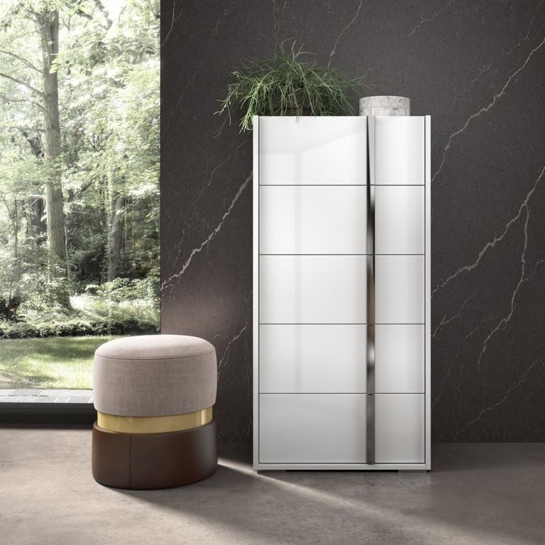 Modern Bianca Tall Chest - 5 Drawer - White