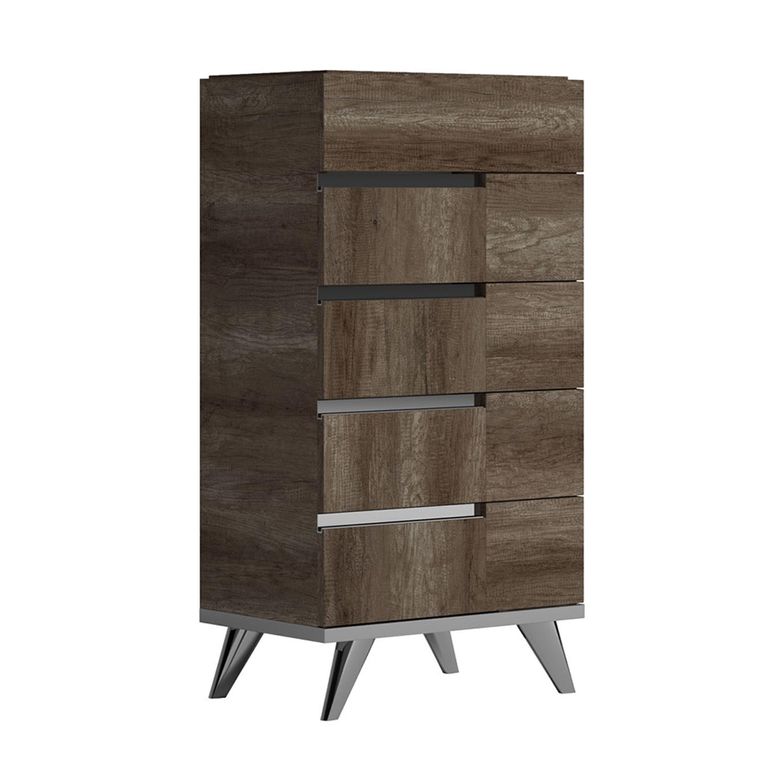 Modern Medea Tall Chest - 5 Drawer - Vintage Oak