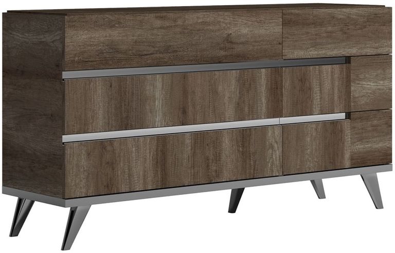 Modern Medea Wide Dresser - 6 Drawer - Vintage Oak