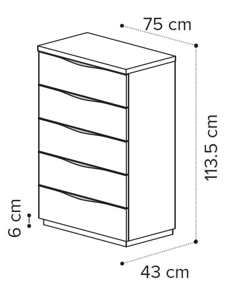 Denali Midi Chest - 5 Drawer - Sand Birch
