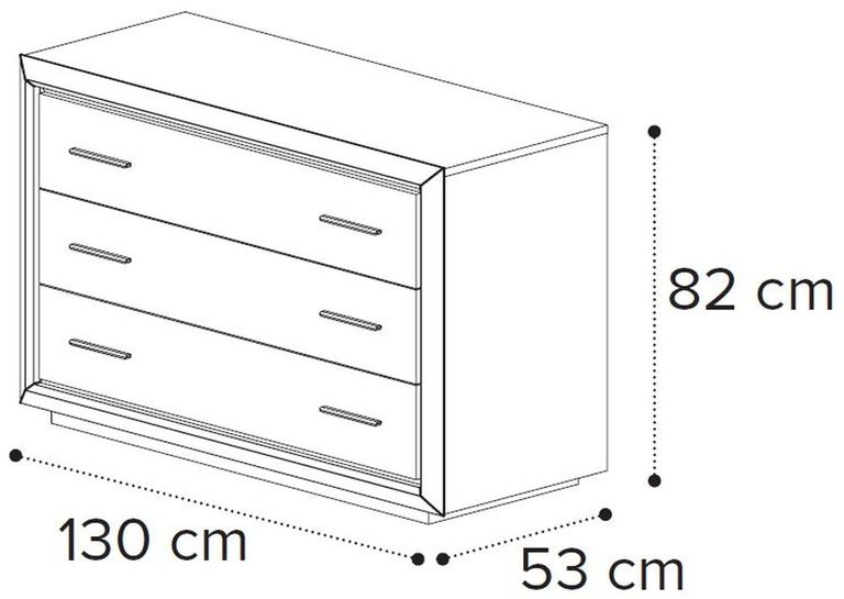 Elite Chest - 3 Drawer - Silver Birch