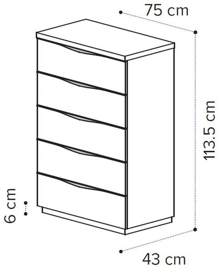 Kharma Chest - 5 Drawer - Midi - White
