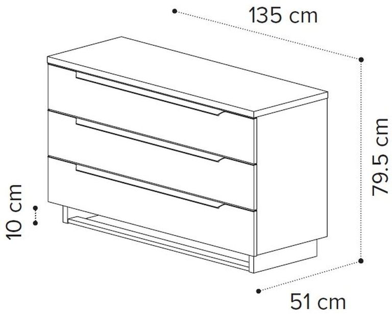 Kimera Chest - 3 Drawer - White