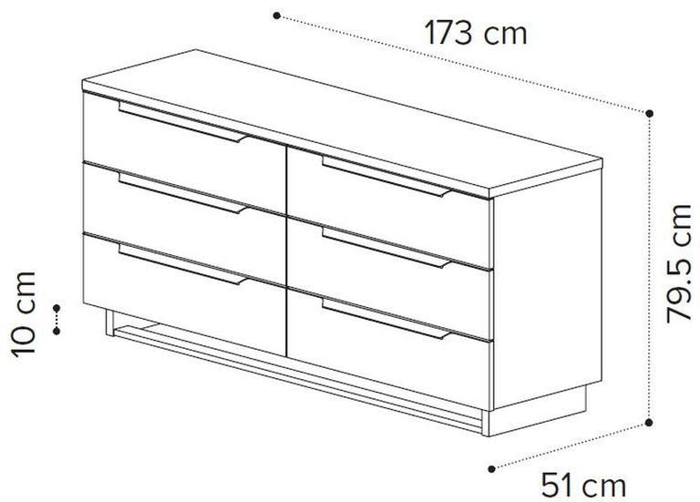 Kimera Chest - 6 Drawer - Wide - White