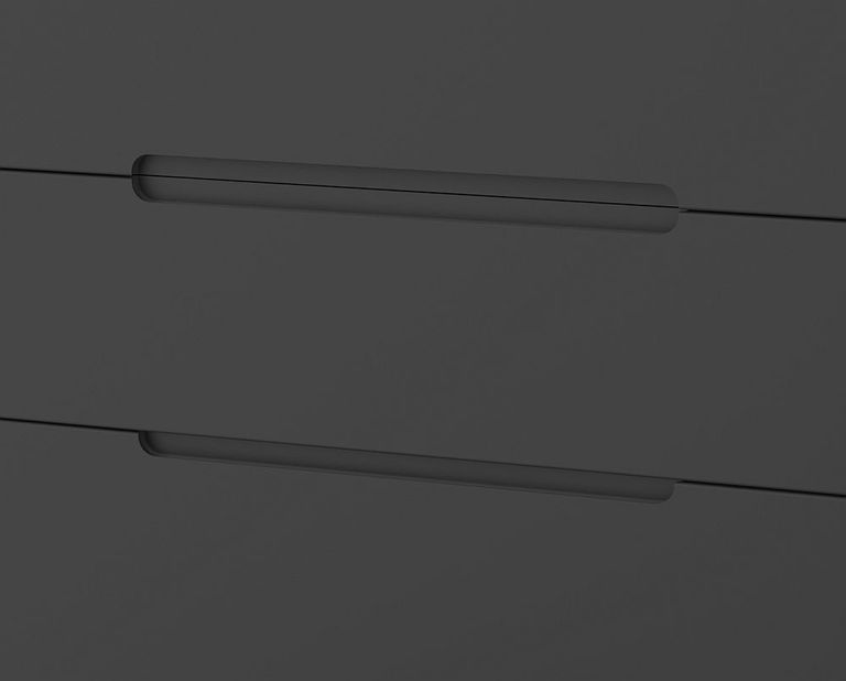 Monaco Black 3 Drawer Deep Chest