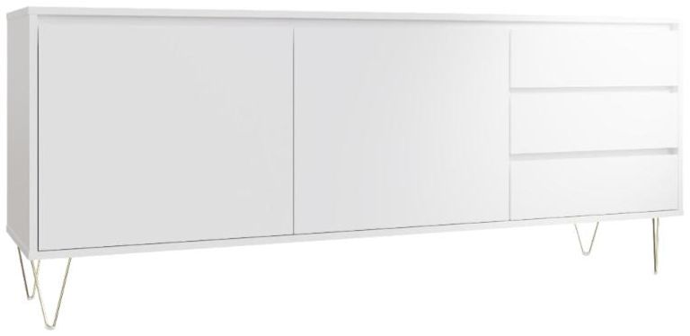 Montour White 2 Door 3 Drawer Cabinet