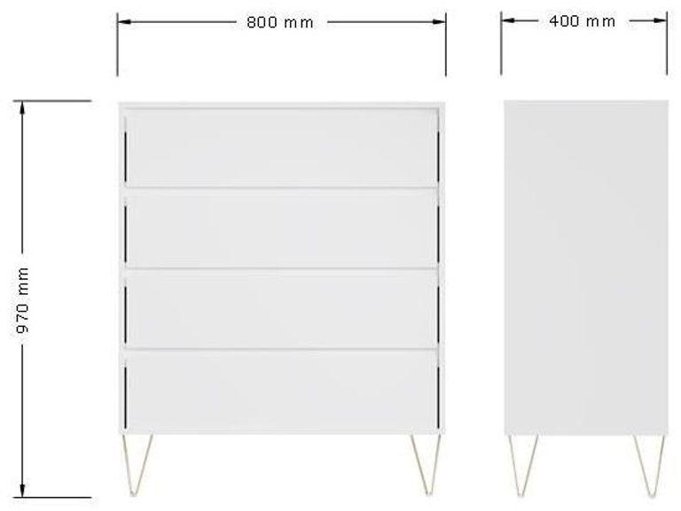 Montour White 4 Drawer Chest