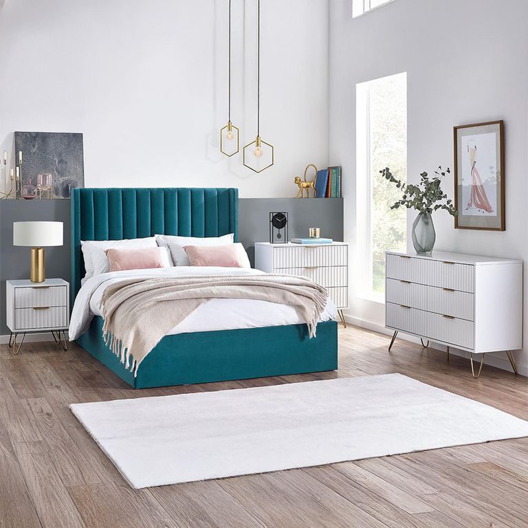 Murano Chest of Drawers - 5 Drawer - Narrow - Ribbed - White