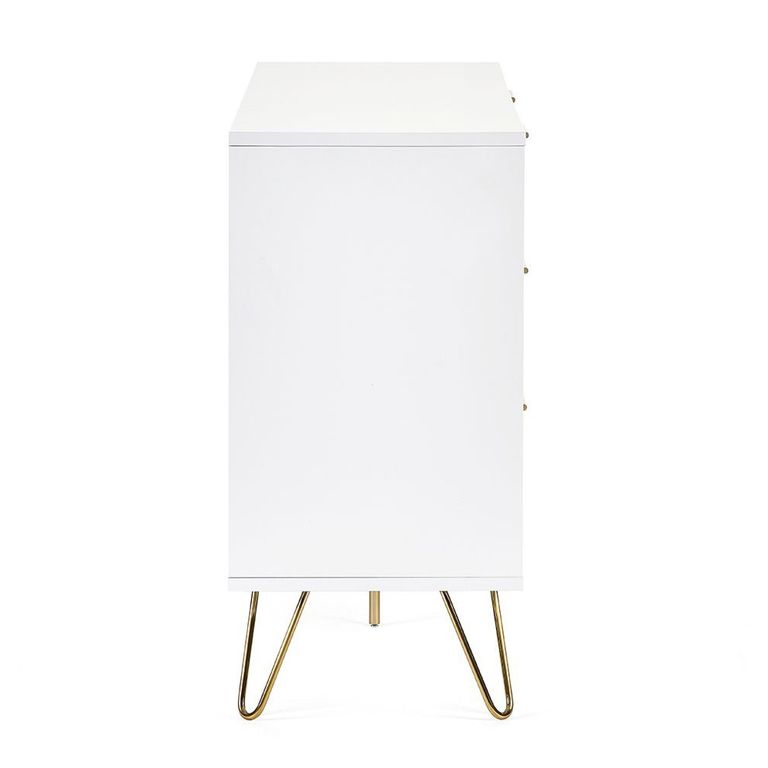 Murano Chest of Drawers - 6 Drawer - Wide - Ribbed - White