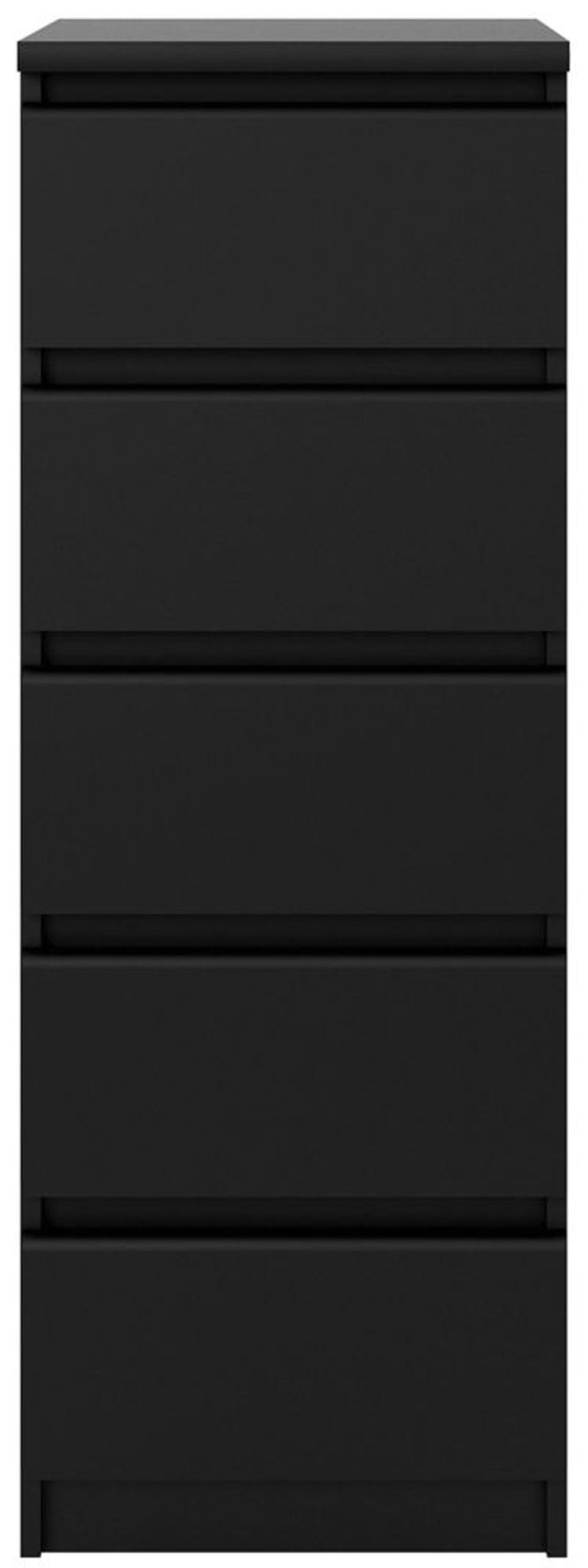 Naia Black 5 Drawer Narrow Chest