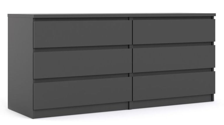 Naia Black 6 Drawer Wide Chest