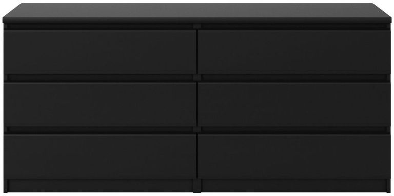Naia Black 6 Drawer Wide Chest
