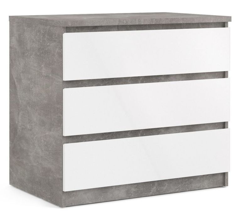 Naia Grey Concrete Effect 3 Drawer Small Chest