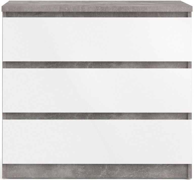 Naia Grey Concrete Effect 3 Drawer Small Chest