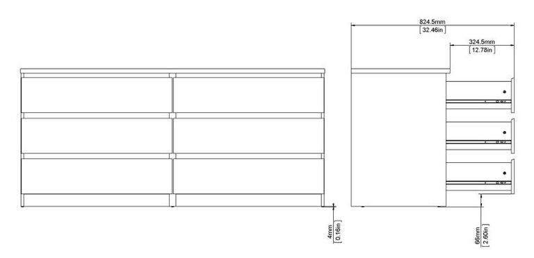 Naia Grey Concrete Effect 6 Drawer Wide Chest