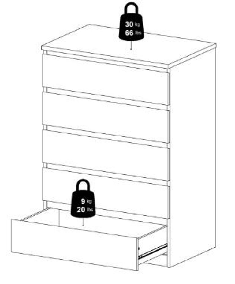 Naia Oak Effect 5 Drawer Chest