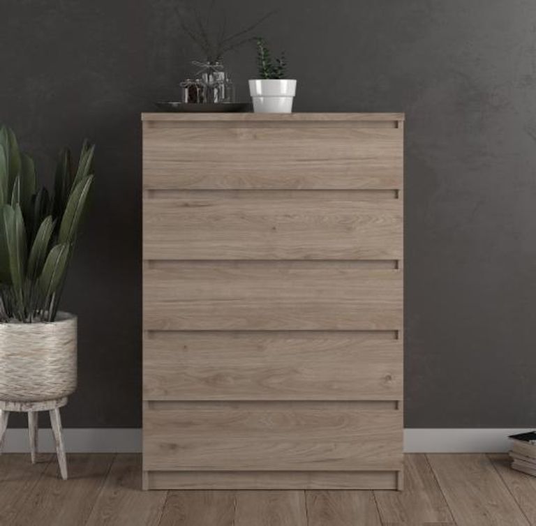 Naia Oak Effect 5 Drawer Chest