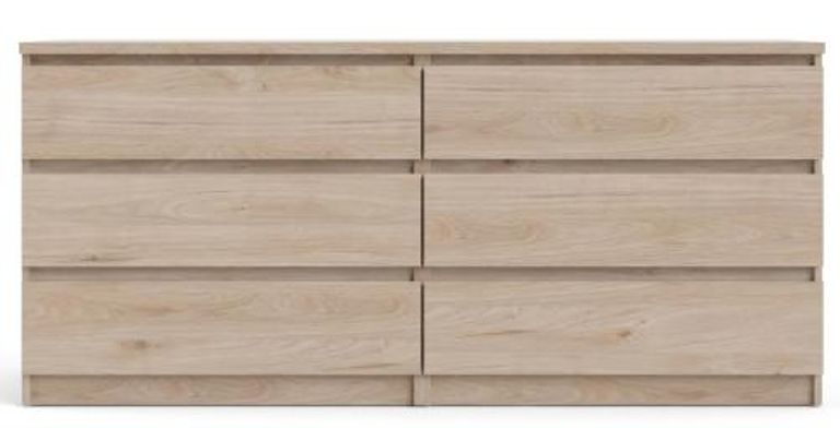 Naia Oak Effect 6 Drawer Wide Chest