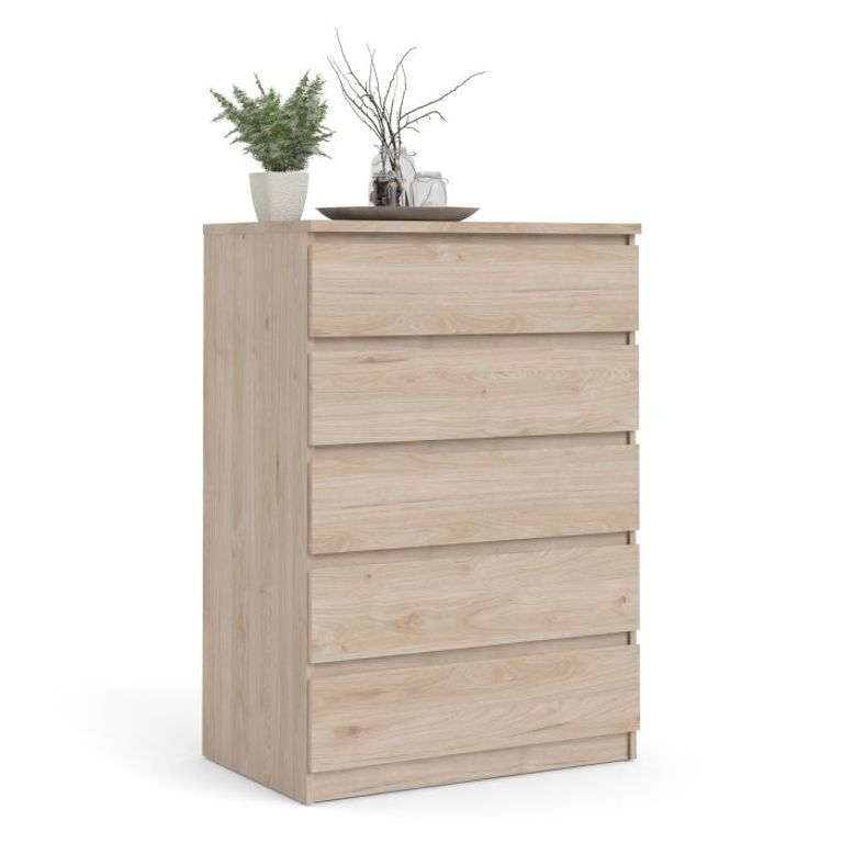 Naia White Gloss 5 Drawer Chest