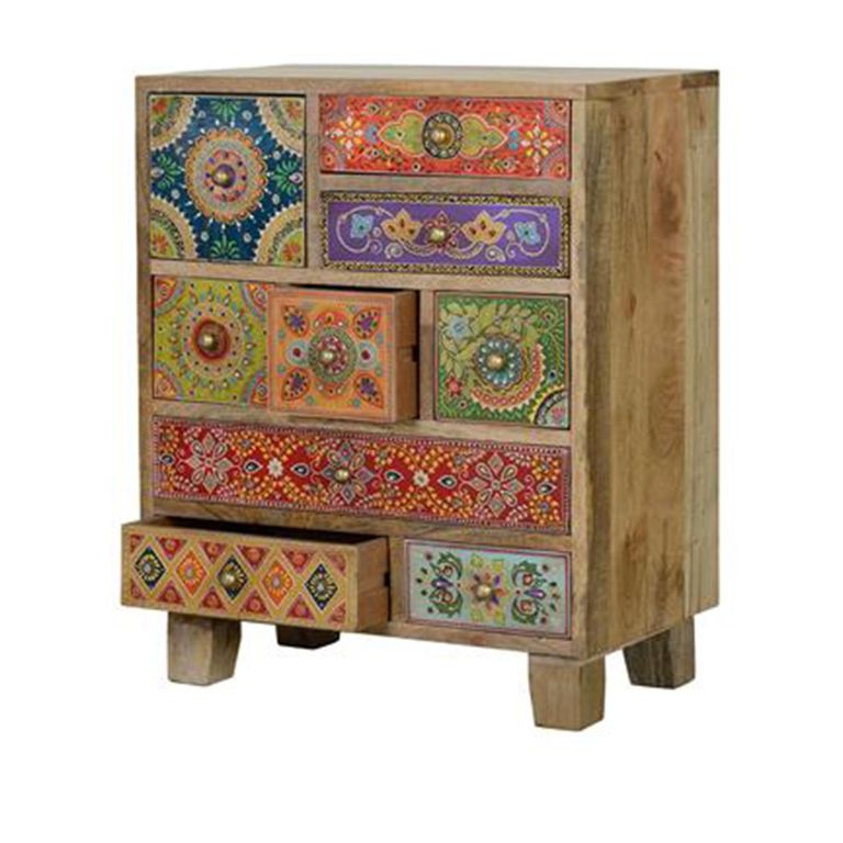 Narduzu Chest - Mango Wood - Painted - Multi Drawer