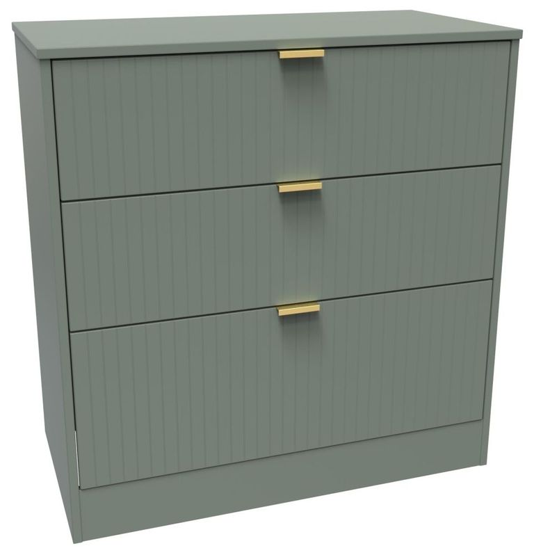 Nashville Green 3 Drawer Deep Chest