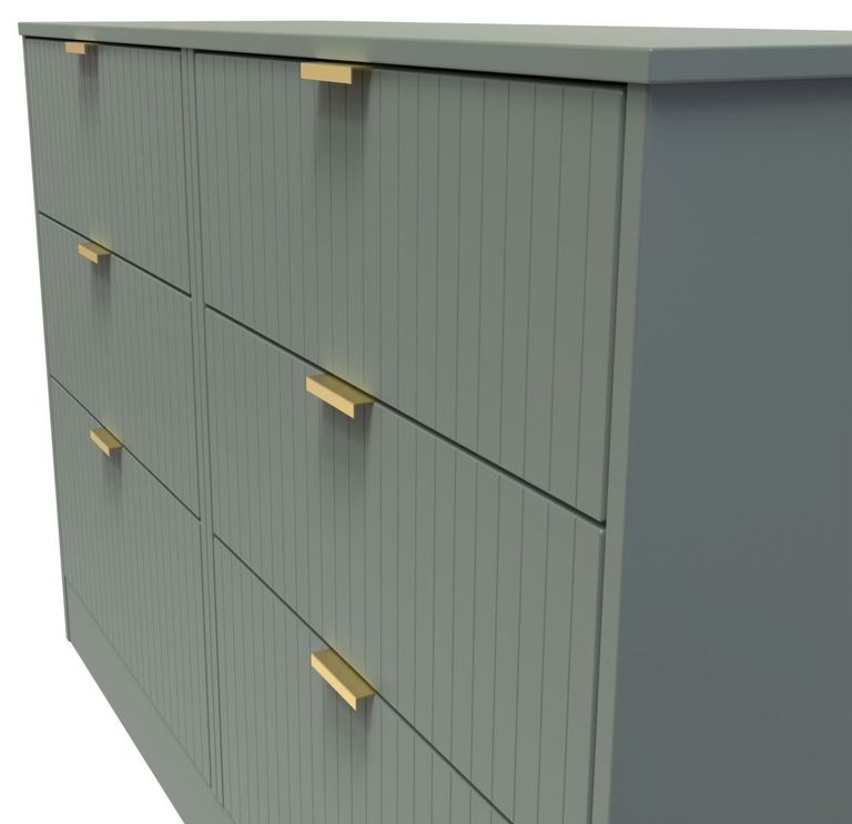 Nashville Green 6 Drawer Midi Chest