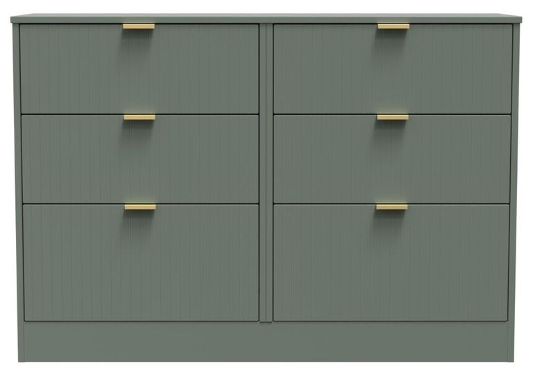 Nashville Green 6 Drawer Midi Chest