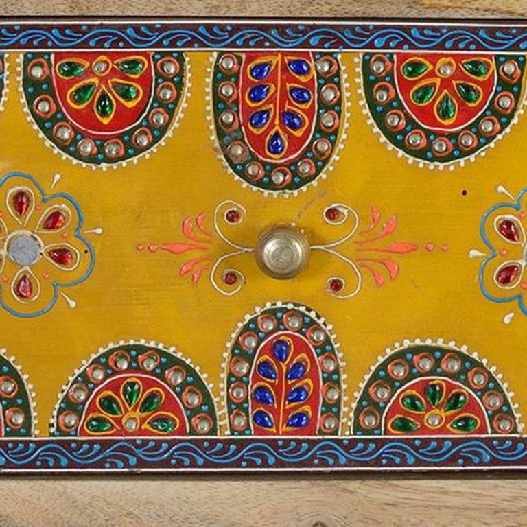 Nazlini Cabinet - Mango Wood - Painted - Multi Drawer - Wide