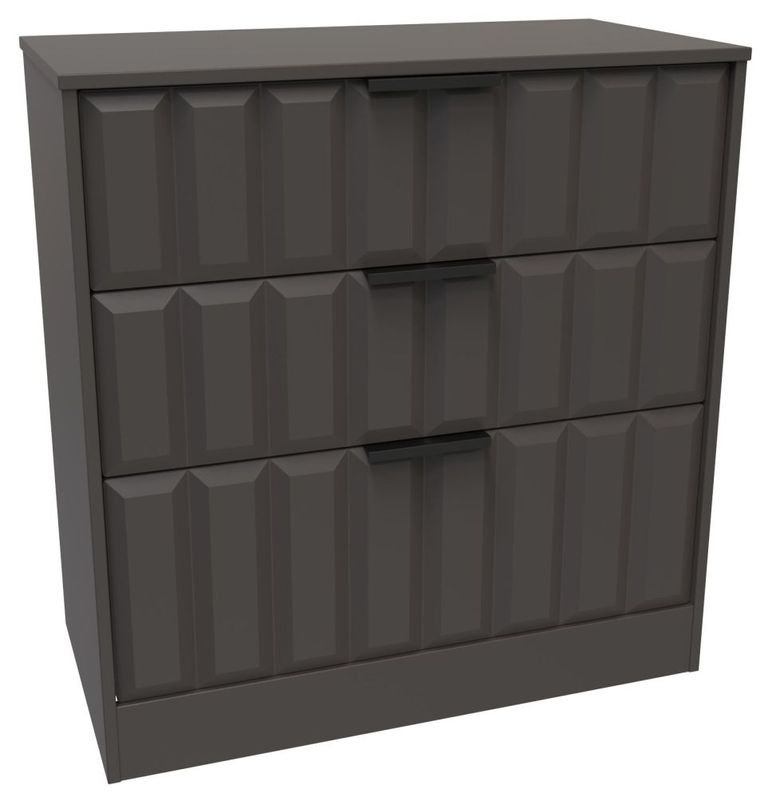 New York Graphite 3 Drawer Deep Chest