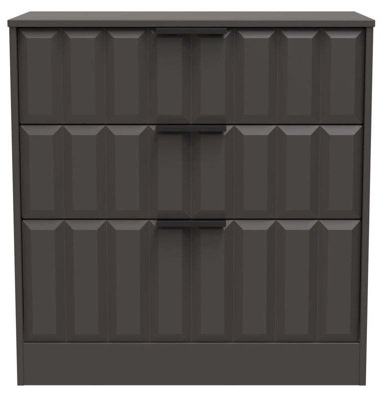 New York Graphite 3 Drawer Deep Chest