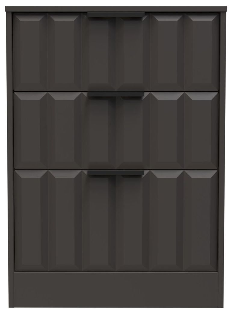New York Graphite 3 Drawer Deep Midi Chest