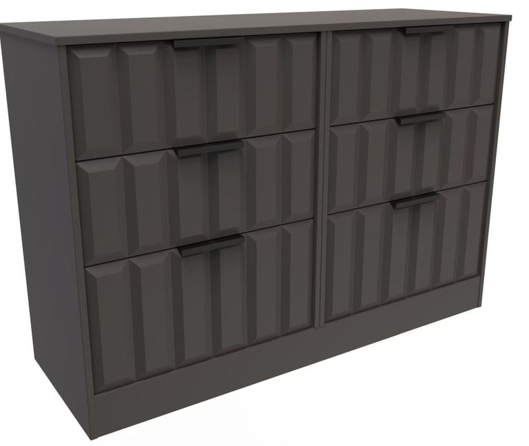 New York Graphite 6 Drawer Midi Chest