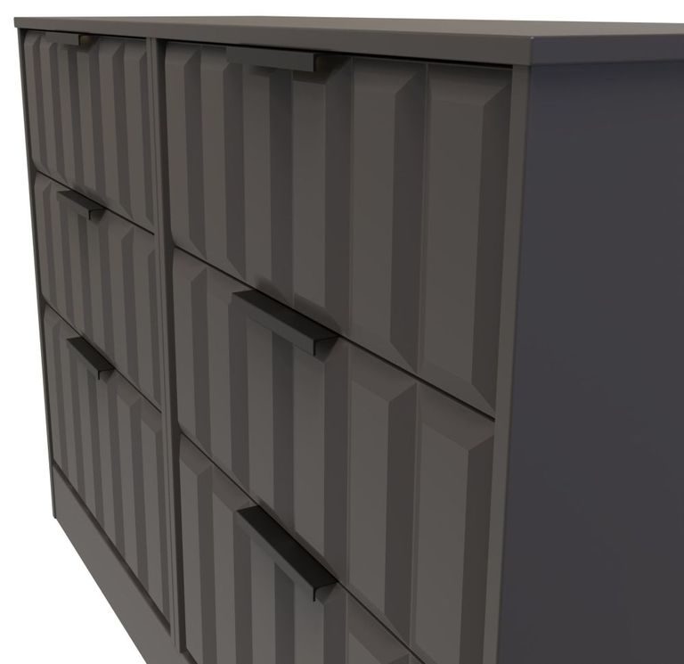 New York Graphite 6 Drawer Midi Chest