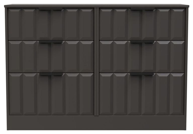 New York Graphite 6 Drawer Midi Chest