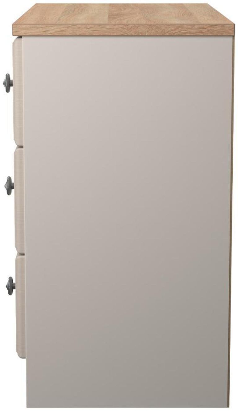 Norfolk Cashmere and Oak Effect 3 Drawer Small Chest