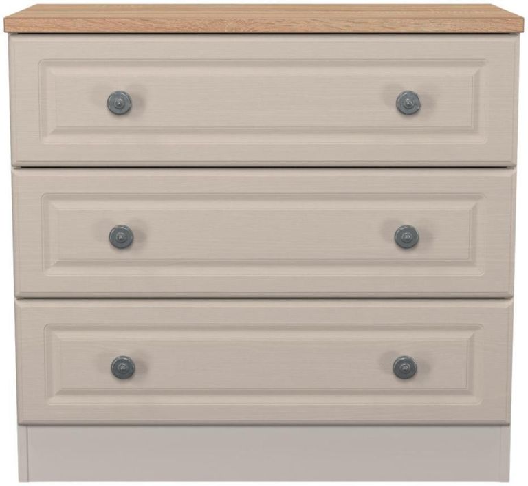 Norfolk Cashmere and Oak Effect 3 Drawer Small Chest